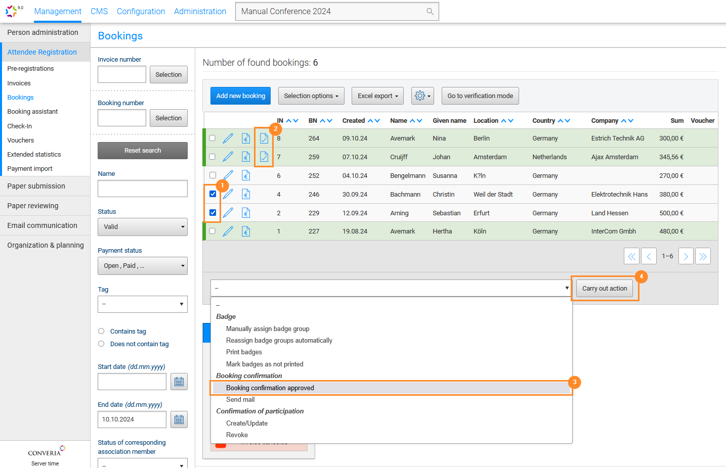 Fig. 2: Steps to release the booking confirmations
